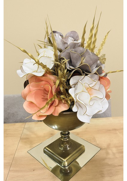 Eskitme Ayaklı Vazo Eva Aranjman-Hediyelik