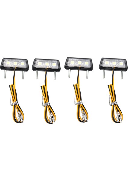 Honda Kawasaki Yamaha Için 4x Motosiklet Dekoratif LED Arka Lamba Plakası Işığı Işığı (Yurt Dışından)