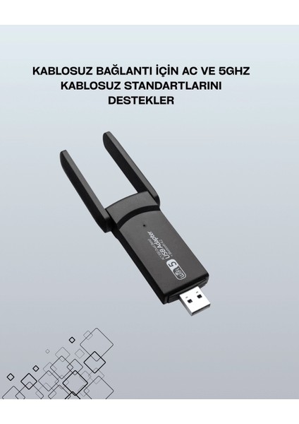 Buğz Tak-Çalıştır Özellikli Çift Bant Wifi Adaptör – 1200 Mbps fiyatları