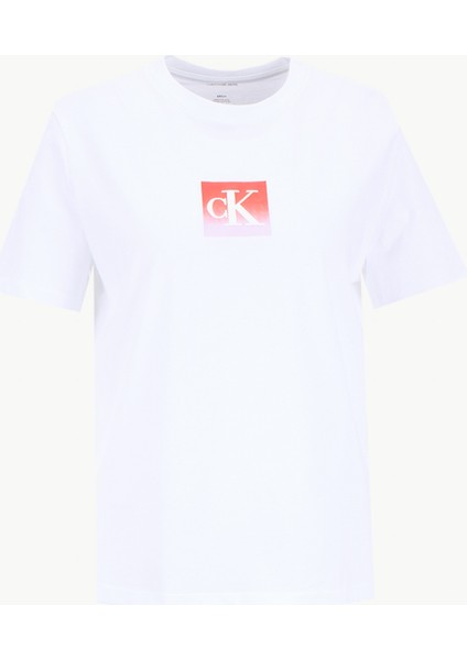 Bisiklet Yaka Düz Beyaz Kadın T-Shirt LV047D874GYAF