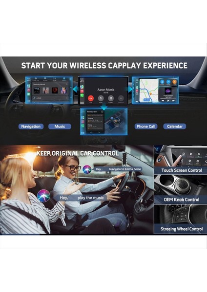 Kablosuz Carplay Adaptörü Carplay Kablosuz Adaptörü Kablolu Dönüştürün Kablosuz 2024 Yükseltme Takımı ve Oynat (Yurt Dışından) modelleri