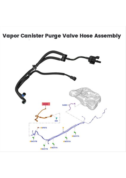 Ford Lincoln Mkz 2 0 2014-2018 DG9Z-9D289-DG ADG9D289P Için Araç Buharı Tanister Taşıma Valfı Hortum DG9Z-9D289-PPL (Yurt Dışından) modelleri