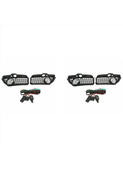2pair Araba Ön Tampon LED Sis Lambası Izgara Kapağı Vw Golf Jetta Mk3 Cabrio 1993-1998 Beyaz Drl Sürüş LED Sis Işığı (Yurt Dışından)