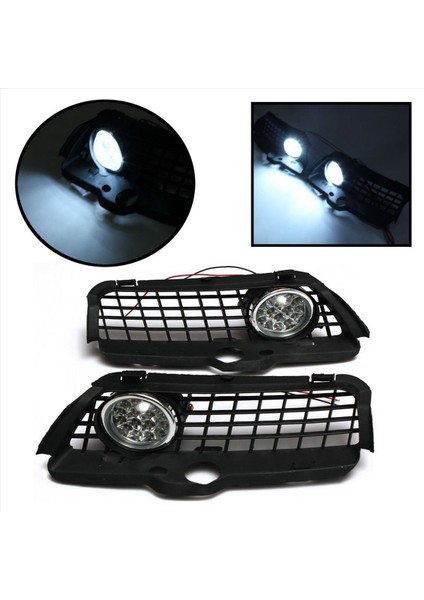2pair Araba Ön Tampon LED Sis Lambası Izgara Kapağı Vw Golf Jetta Mk3 Cabrio 1993-1998 Beyaz Drl Sürüş LED Sis Işığı (Yurt Dışından) fırsatları