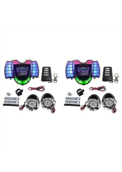 4x Motosiklet Stereo Hoparlörler Kablosuz Bluetooth Mp3 Çalar Su Geçirmez Fm Motor Scooter Bike Atv Utv Için Ses (Yurt Dışından)