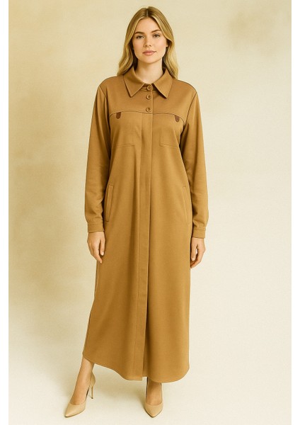 65005 Önden Düğmeli Cepli Kap #10-25#