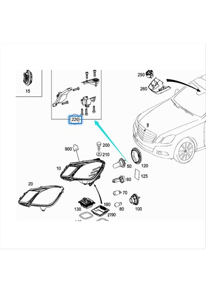 Mercedes-Benz E Class 2014-2016 Araba Far Onarma Kiti Braket Onarım Parçaları 2128201314 2128201414 (Yurt Dışından) fiyatları
