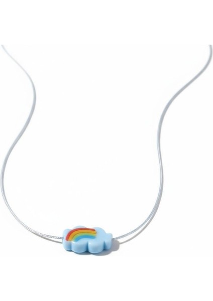 El Yapımı Porselen Mavi Bulut Figürlü Kadın Kolye modelleri