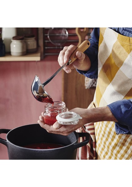 Ölçülü Kepçe, Paslanmaz Çelik-Kayın, 32 cm