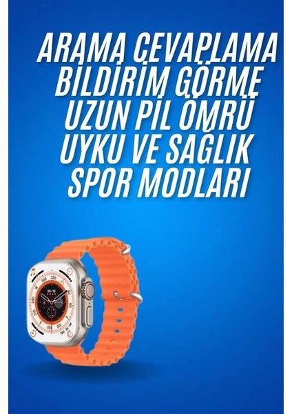 Buğz Ultra Akıllı Saat 49 mm Çift Kordonlu Arama Cevaplama Bluetooth Bağlantılı