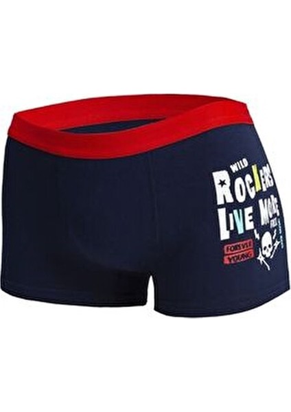 Erkek Çocuk Boxer %90 Pamuk %10 Elastan 5'li Paket Uzun Ömürlü ve Esnek Lastik