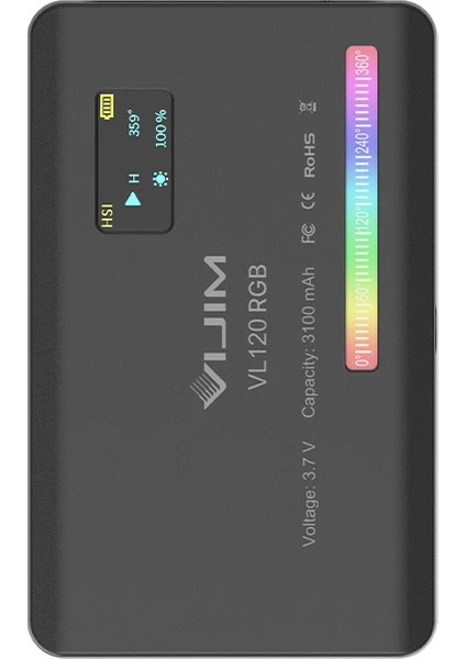 VL120 Rgb LED Kamera Işığı - Siyah (Yurt Dışından)