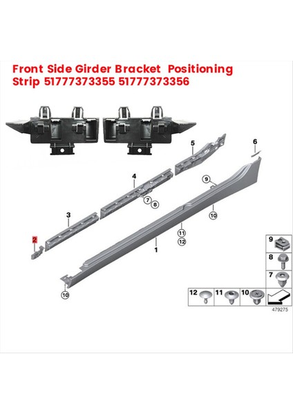 1paır Araç Ön Yan Keşa Braket 51777373355 51777373356 Bmw F52 118I 120I 125I 2017-2022 Kirder Konumlandırma Şeridi (Yurt Dışından) fiyatları