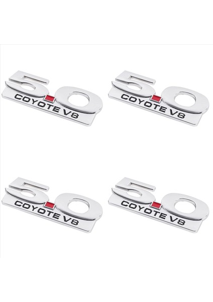 4x 5 0 Coyote V8 11-14 Ford Mustang F150 F250 Krom Yan Vücut Çamurluk Amblemleri Çıkartma Çıkartma Rozeti Isim Plakası (Yurt Dışından)