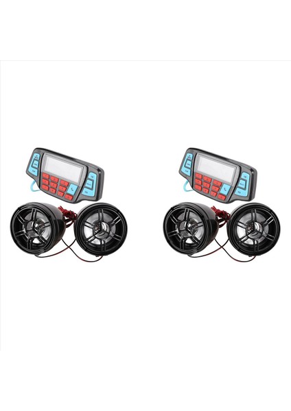 2x Motorcycle Mp3 Müzik Çalar Ses Sessiz Bluetooth Stereo Hoparlör Fm Radyo Su Geçirmez Ses Sistemi (Yurt Dışından) fiyatları
