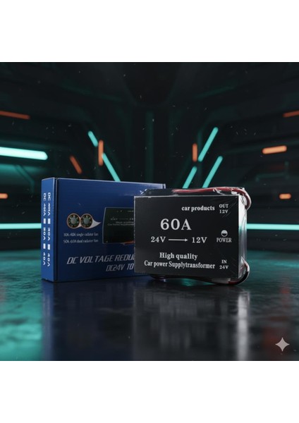 Konvertör Çevirici 24-12V 60 Amper Kompakt ve Dayanıklı Çevirici