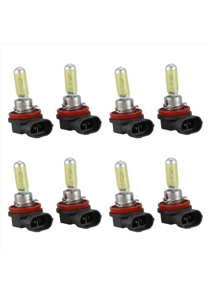 8x H11 55W 3000K Altın Sarı Xenon Hid Halojen Fog Lamba Ampul Far (Yurt Dışından)