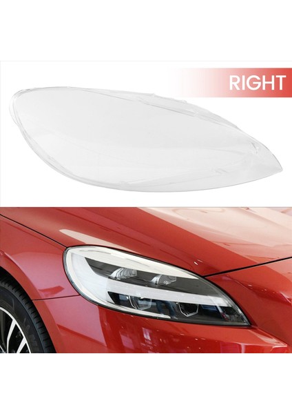 Volvo V40 Için 2017-2019 Şeffaf Abajur Kafa Işık Kapağı Gözlükleri Lamba Gölge Far Kabuğu Kapak Lens Sağ (Yurt Dışından)