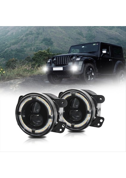 Jeep Wrangler Için Beyaz Drl Amber Sinyal Işıkları ile 4 Inç Tur LED Sis Farları Jk Dodge Chrysler Aksesuarları (Yurt Dışından) indirimleri