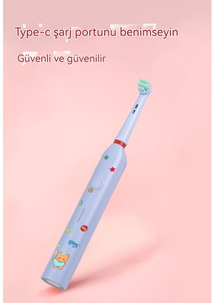 Lıcorıce Çocuklar Için Su Geçirmez Diş Çürümesine Karşı Elektrikli Diş Fırçası-Mavi Bant Dıy Çıkartması (Yurt Dışından) indirimleri