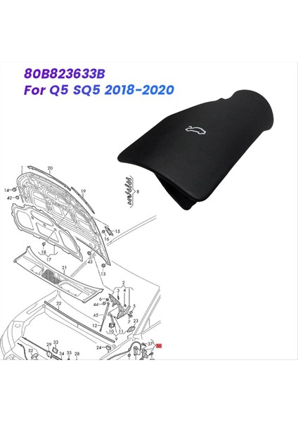 Audi Q5 Sq5 2018-2020 Bonnet Açma Kolu 11492835 Için Araba Iç Kaput Serbest Bırakma Kolu 80B823633B (Yurt Dışından) fiyatları