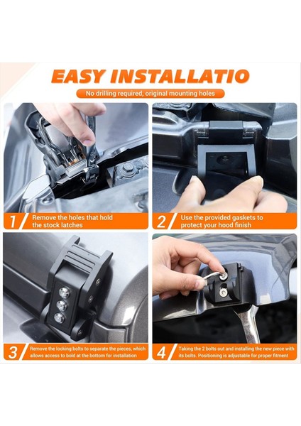 Hood Mandalları Jeep Wrangler Için Catch Kiti Jk 2007-2017 Jl 2018-2024 Gladiator Jt 2020-2024 Aksesuarlar (Yurt Dışından) modelleri