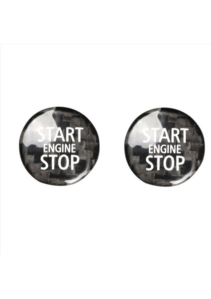 2x Karbon Fiber Motor Başlatma Durak Düğmesi Iç Trim Kapak Çıkartma Mini Cooper R55 R56 R57 R58 R59 R60 R61 (B) (Yurt Dışından)