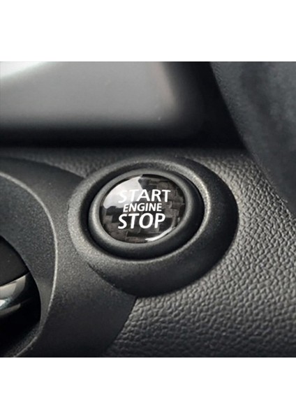 2x Karbon Fiber Motor Başlatma Durak Düğmesi Iç Trim Kapak Çıkartma Mini Cooper R55 R56 R57 R58 R59 R60 R61 (B) (Yurt Dışından) fiyatları