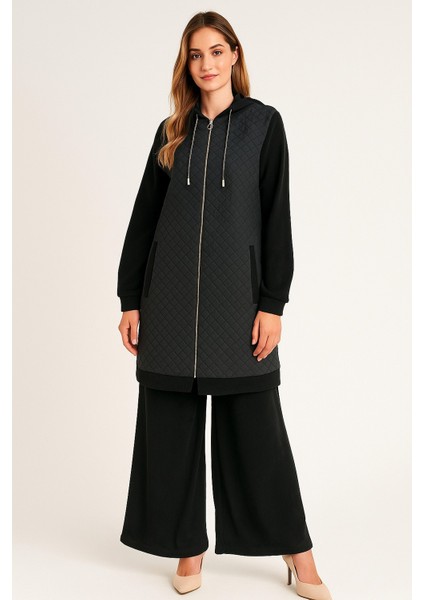 56095 Kapişonlu Kolları Fitilli Alt Kısmı Kapitoneli Fitilli Takım #10-25#