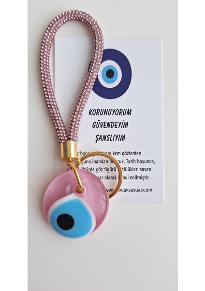 Lüks Hediyelik Orjinal Gerçek Cam ve Zirkon Taşlı Anahtarlık - Çanta Süsü - 12 cm modelleri