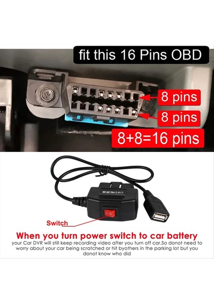 Araba Dvr Hardwire Kit Düşük Vol Koruma Için 5V 3A USB Port Araba Şarj Kablosu Obd Dashcam 24H Park Izleme Aksesuar (Yurt Dışından) fırsatları