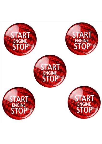 5x Karbon Fiber Motor Başlat Durdur Düğmesi Iç Trim Kapak Çıkartması Mini Cooper R55 R56 R57 R58 R59 R60 R61 (A) (Yurt Dışından)