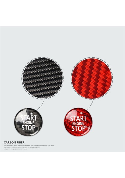 5x Karbon Fiber Motor Başlat Durdur Düğmesi Iç Trim Kapak Çıkartması Mini Cooper R55 R56 R57 R58 R59 R60 R61 (A) (Yurt Dışından) fırsatları
