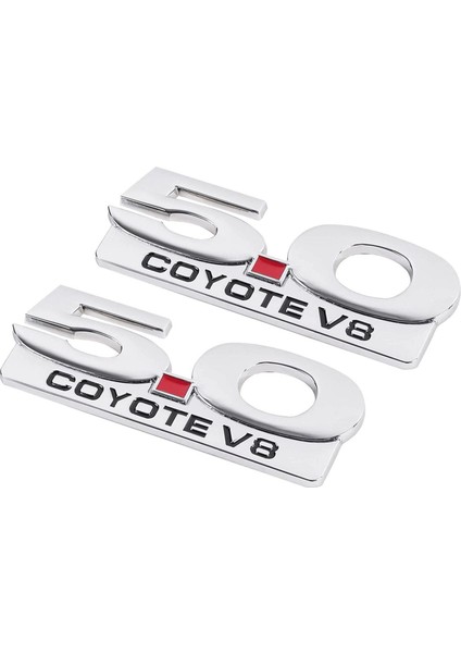 2x 5 0 Coyote V8 11-14 Ford Mustang F150 F250 Krom Yan Vücut Çamurluk Amblemleri Çıkartma Çıkartma Rozeti Isim Plakası (Yurt Dışından)