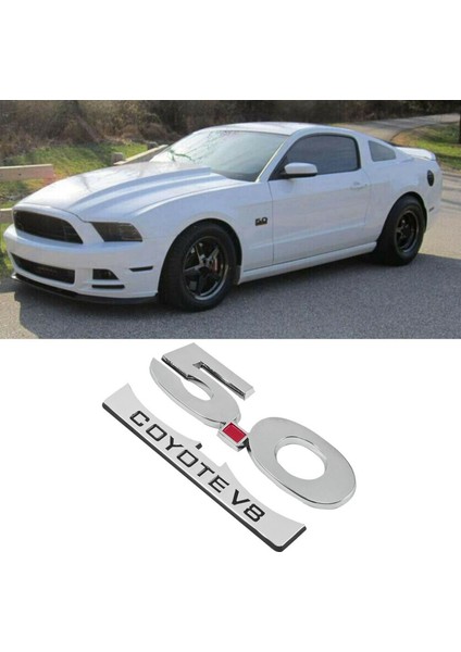 2x 5 0 Coyote V8 11-14 Ford Mustang F150 F250 Krom Yan Vücut Çamurluk Amblemleri Çıkartma Çıkartma Rozeti Isim Plakası (Yurt Dışından) modelleri
