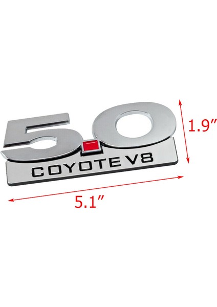 2x 5 0 Coyote V8 11-14 Ford Mustang F150 F250 Krom Yan Vücut Çamurluk Amblemleri Çıkartma Çıkartma Rozeti Isim Plakası (Yurt Dışından) fırsatları