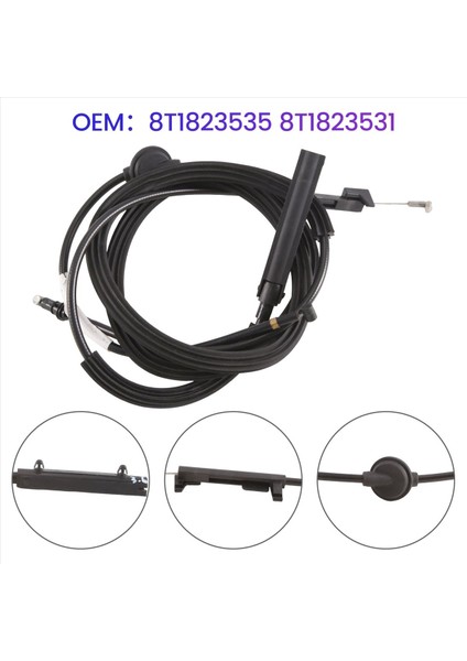 2pcs Araç Arka+Ön Başlık Kilidi Kilit Mandal Saldırma Kablosu Audi A4 A4 A5 S4 S5 8T1823535 8T1823531 (Yurt Dışından)