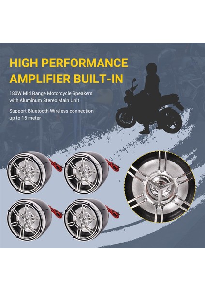 3 Inç Motosiklet Su Geçirmez Bluetooth Hoparlörler 4 Kanal Amplifikatör Mp3 Müzik Ses Ses Stereo Amp (Yurt Dışından) fırsatları