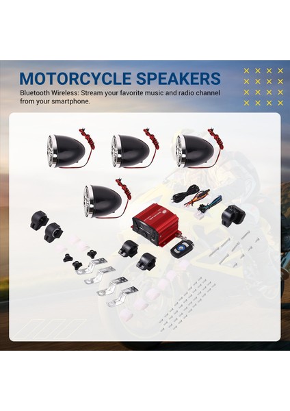 3 Inç Motosiklet Su Geçirmez Bluetooth Hoparlörler 4 Kanal Amplifikatör Mp3 Müzik Ses Ses Stereo Amp (Yurt Dışından) indirimleri