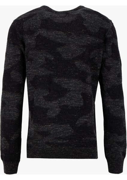 Bisiklet Yaka Slim Fit Desenli Siyah - Antrasit Erkek Kazak F5WM-KZK 2254 fiyatları