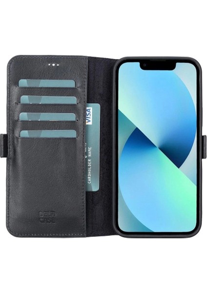 Buğz Apple iPhone 13 Pro Uyumlu Deri Cüzdanlı Kılıf Rustik Siyah indirimleri