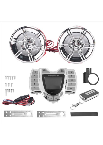 Motosiklet Audio Stereo Hoparlörler Kablosuz Bluetooth Mp3 Çalar Su Geçirmez Fm Motor Scooter Bike Atv Utv Için Audio (Yurt Dışından)
