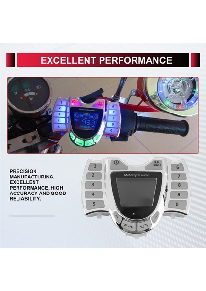 Motosiklet Audio Stereo Hoparlörler Kablosuz Bluetooth Mp3 Çalar Su Geçirmez Fm Motor Scooter Bike Atv Utv Için Audio (Yurt Dışından) indirimleri
