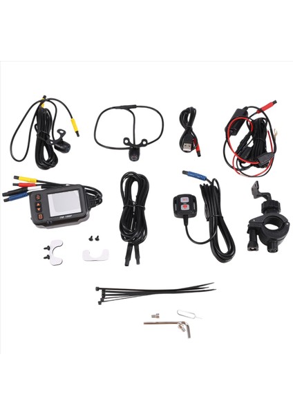 Motosiklet Kamera Çizgi Kamera 2 Inç IPS Ekran 1080P+720P Çift Ahd Bisiklet Dashcam G-Sensör Park Modu Sürüş Kaydedici Siyah (Yurt Dışından)