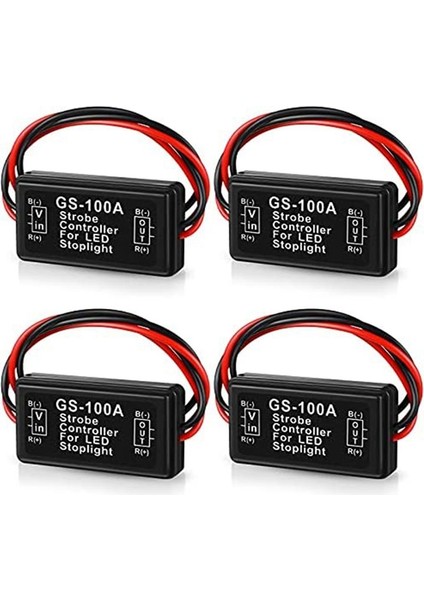 GS-100A Fren Işık Flaşör Modülü Dc 12-24V 2A 24W Yüksek Fren Kontrolör Kuyruk Lambası Güvenlik Istemi Denetleyicisi 4 Pcs (Yurt Dışından)