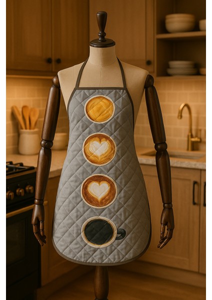 Kapitoneli Mutfak Önlüğü Dijital Baskılı Önlük fırsatları