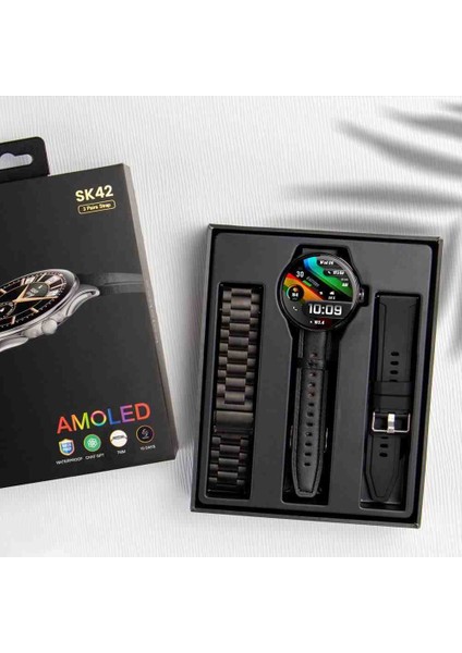 Akıllı Saat Ultra Hd – Amoled Ekran, 3 Kayış Seti, Su Geçirmez, Uzun Pil Ömrü fiyatları