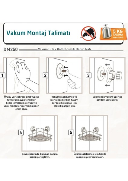 Vakumlu Banyo Duvar Rafı Şampuanlık Kancalı Köşe Rafı Siyah fırsatları