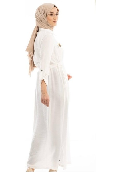 4023 Gömlek Yaka Önü Cep Görünümlü Beli Bağlamalı Cepleri Taş Detaylı Pardesü #09-25# modelleri