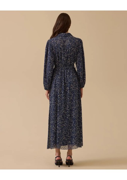 1002 Kol Ucu Lastikli Boydan Düğmeli Gömlek Yaka Günlük Elbise 10002521311002 #10-25# modelleri